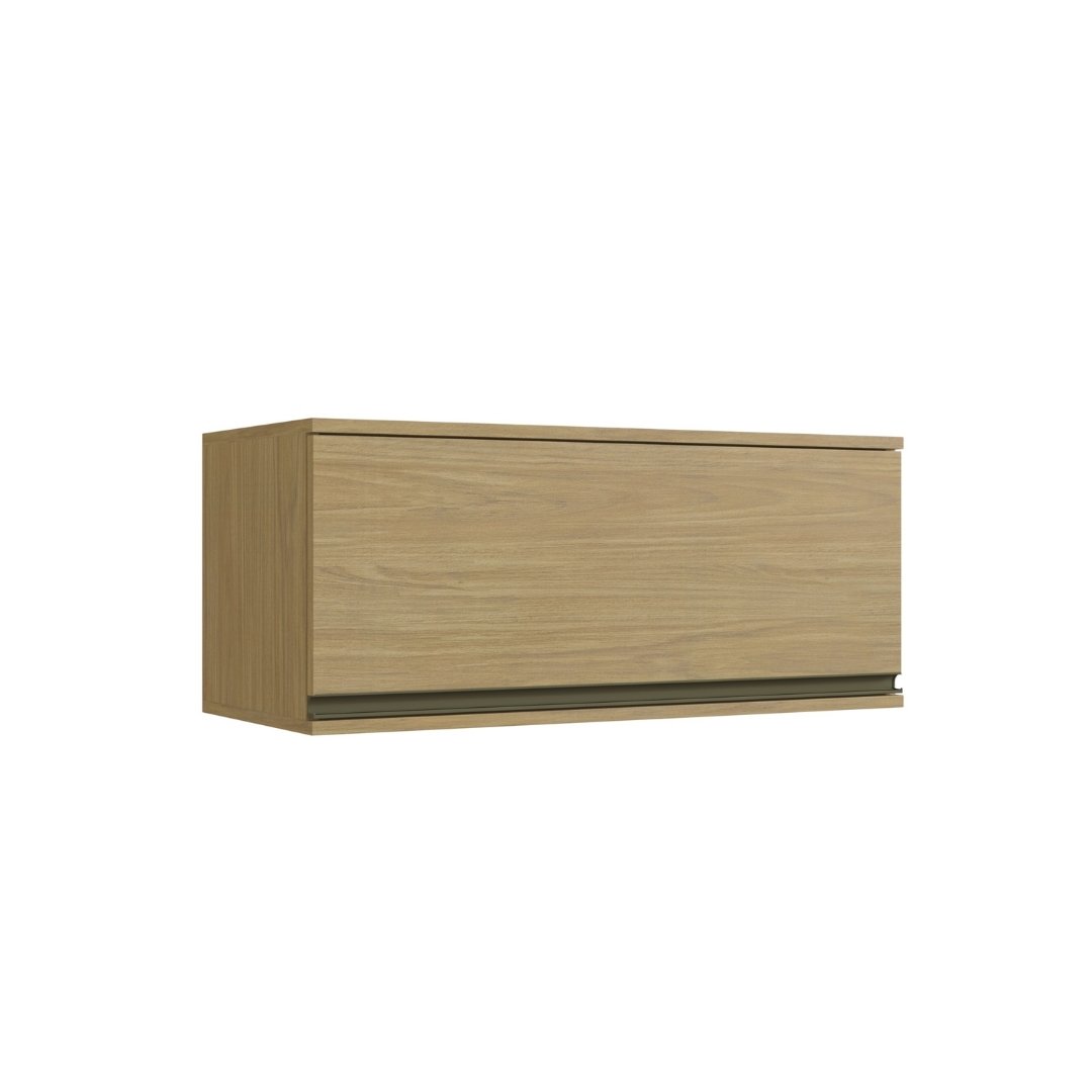 Armário Aéreo Basculante 80cm 1 Porta Mdf Louro Freijó / Louro Freijó Linha Nova Dubai 3971