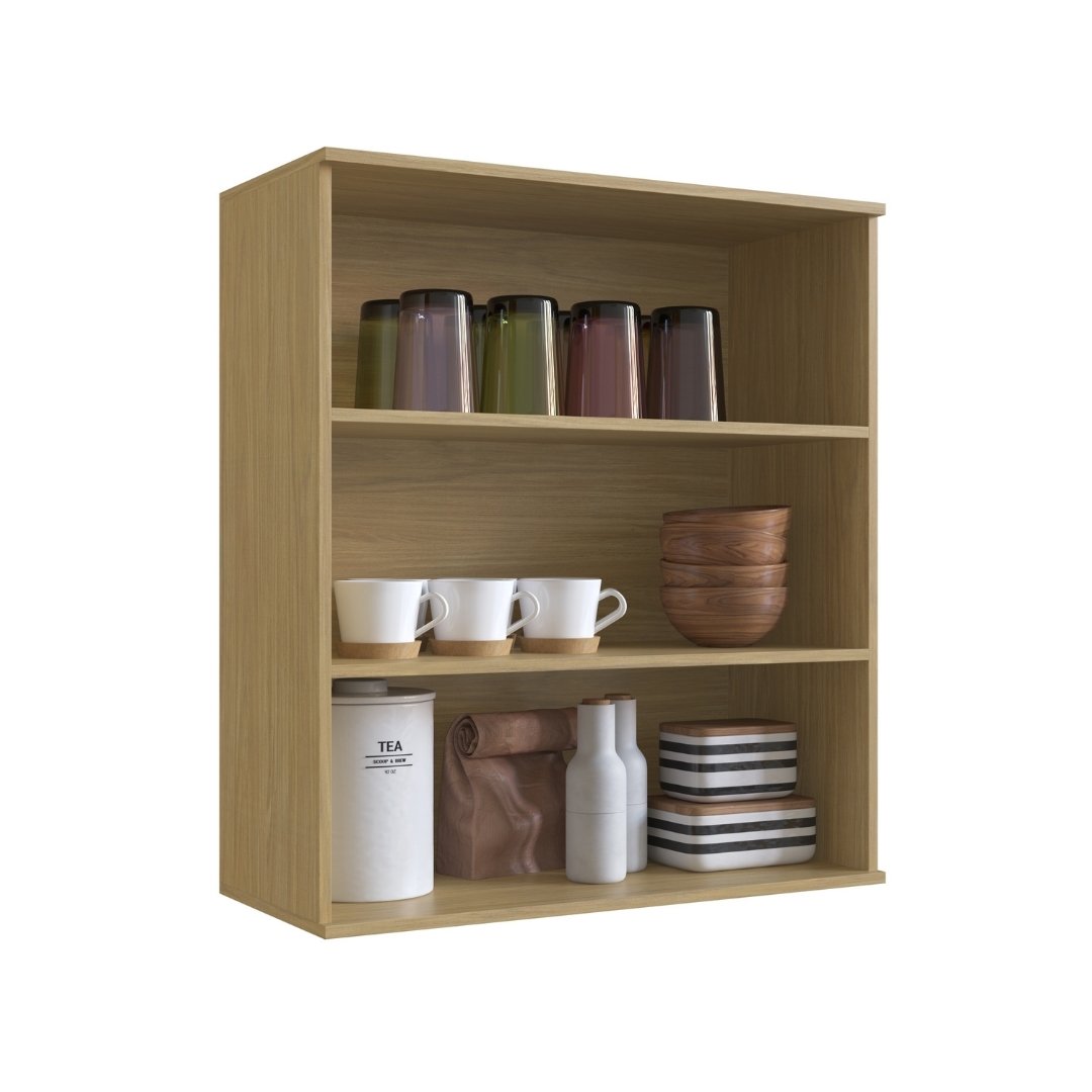 Armário Aéreo Alto 80cm 2 Portas Mdf Louro Freijó / Louro Freijó Linha Nova Dubai 3980