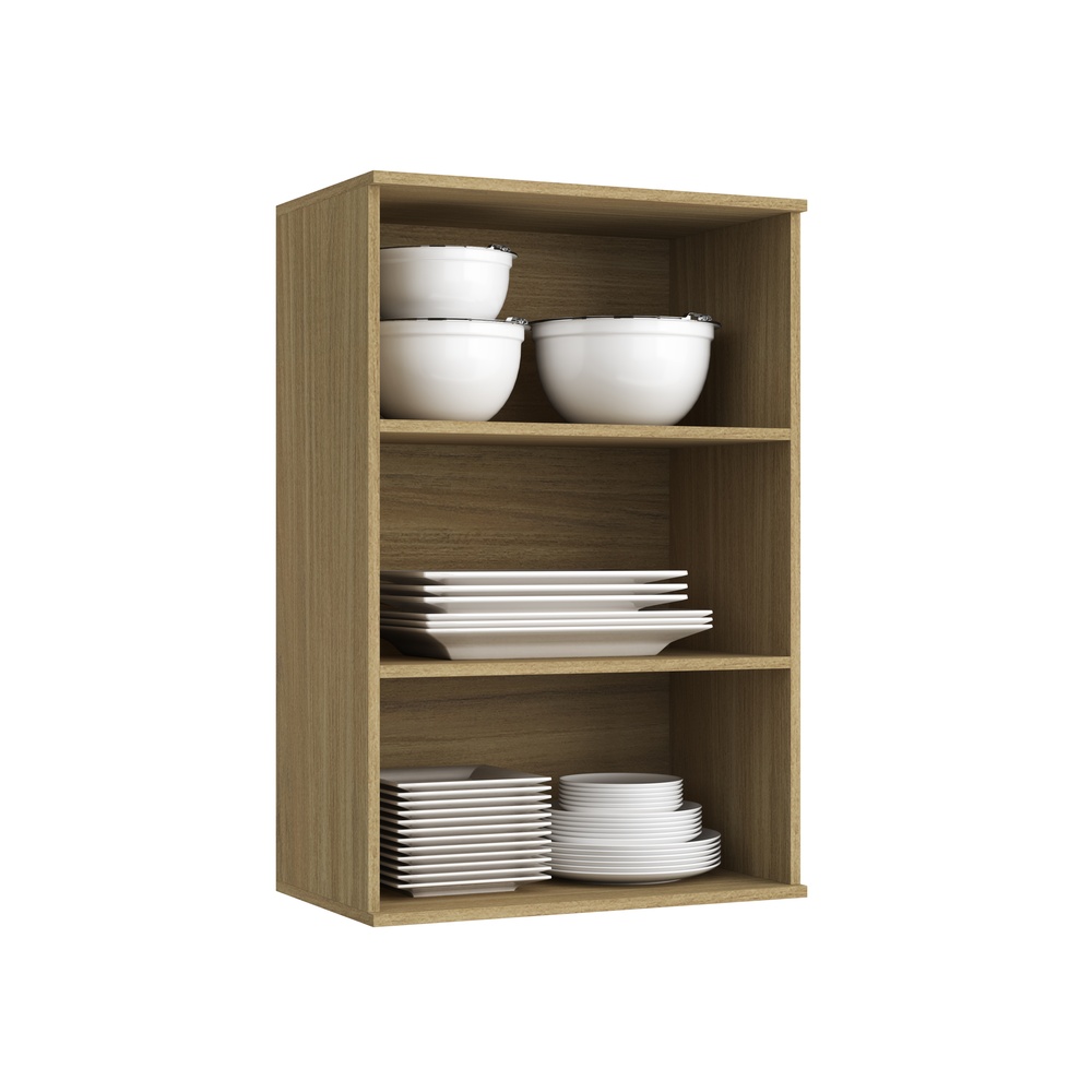 Armário Aéreo Alto 60cm 1 Porta Mdf Louro Freijó / Louro Freijó Linha Nova Dubai 3966