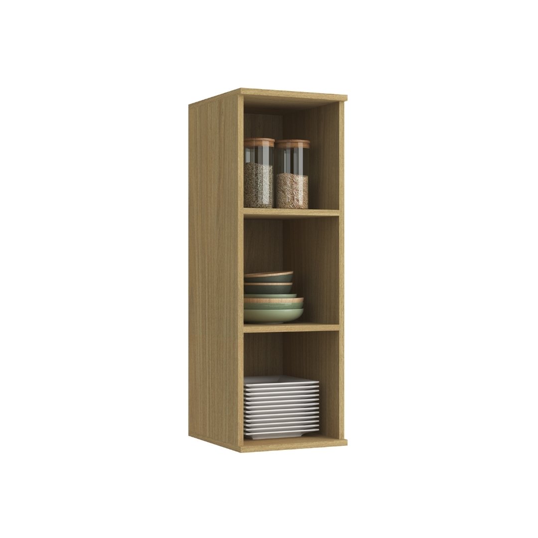 Armário Aéreo Alto 30cm 1 Porta Mdf Louro Freijó / Louro Freijó Linha Nova Dubai 3939