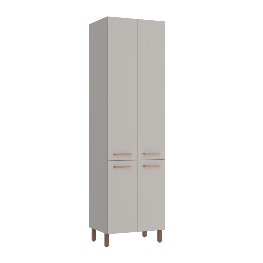 Paneleiro Duplo 70cm 4 Portas Mdf Cinza / Cinza Linha Sardenha 4139
