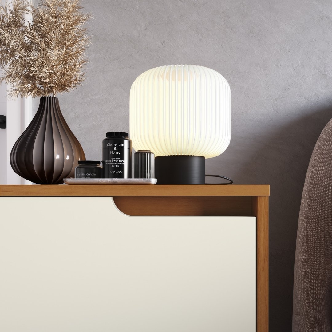 Mesa Auxiliar Da Vinci 45cm 2 Gavetas Mdf Nature / Champanhe 512