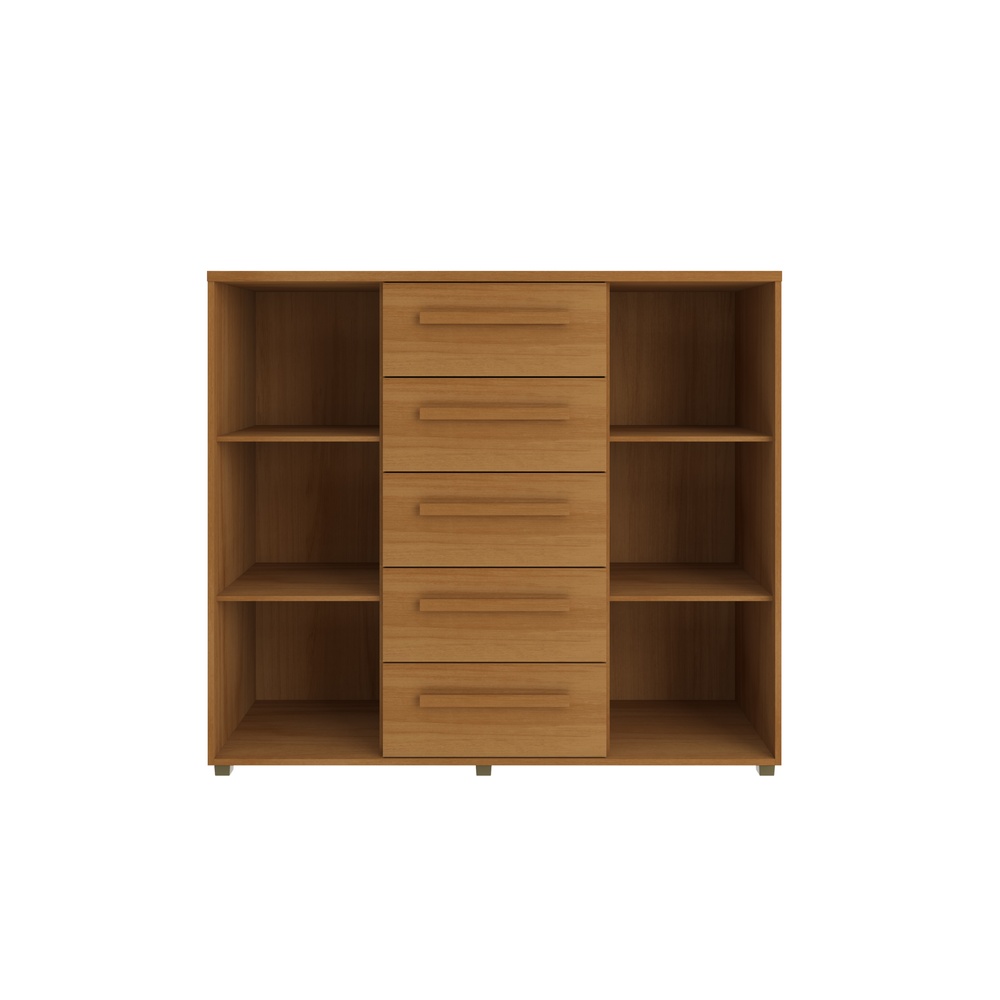 Cômoda Strauss 135cm 2 Portas 5 Gavetas Mdf Nature / Nature 528