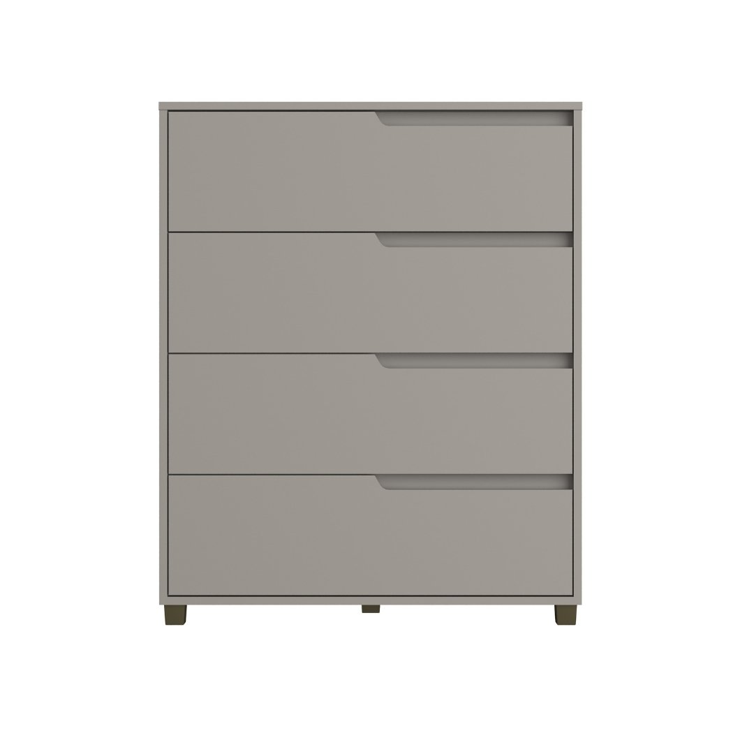 Cômoda Monet 80cm 4 Gavetas Mdf Cinza / Cinza 510