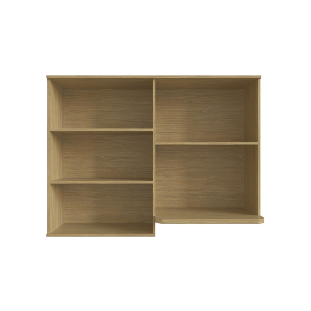 Armário Aéreo Alto 120cm 3 Portas Mdf Louro Freijó / Louro Freijó C/ Nicho P/ Micro-ondas Linha Nova Dubai 3961