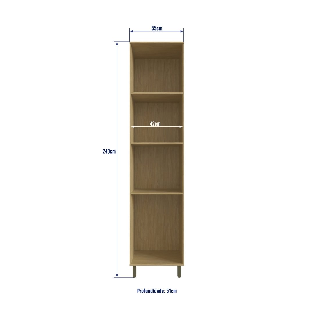 Paneleiro Simples 55cm 2 Portas Mdf Louro Freijó / Champanhe Linha Nova Dubai 3928