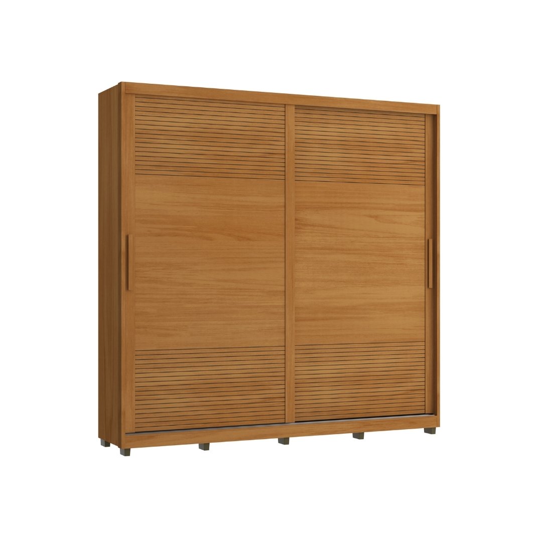 Roupeiro Malthus 237cm 2 Portas 3 Gavetas Mdf Nature / Nature Grafiatto S/ Espelho 520