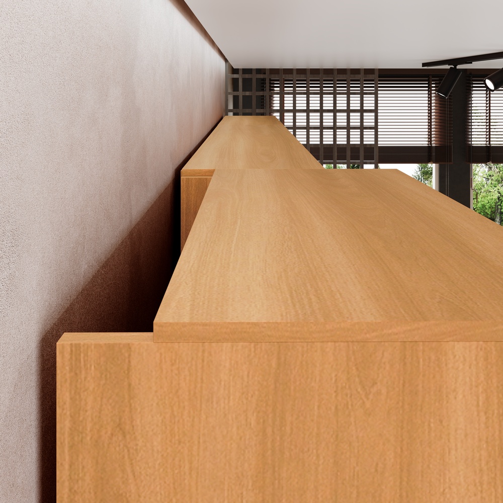 Torre Quente 65cm 4 Portas Mdp Rovere / Champanhe C/ Espaço P/ Forno Elétrico e Micro-ondas Linha Havana 3603