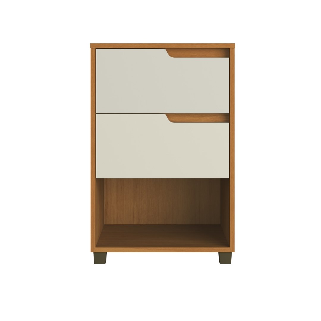 Mesa Auxiliar Da Vinci 45cm 2 Gavetas Mdf Nature / Champanhe 512