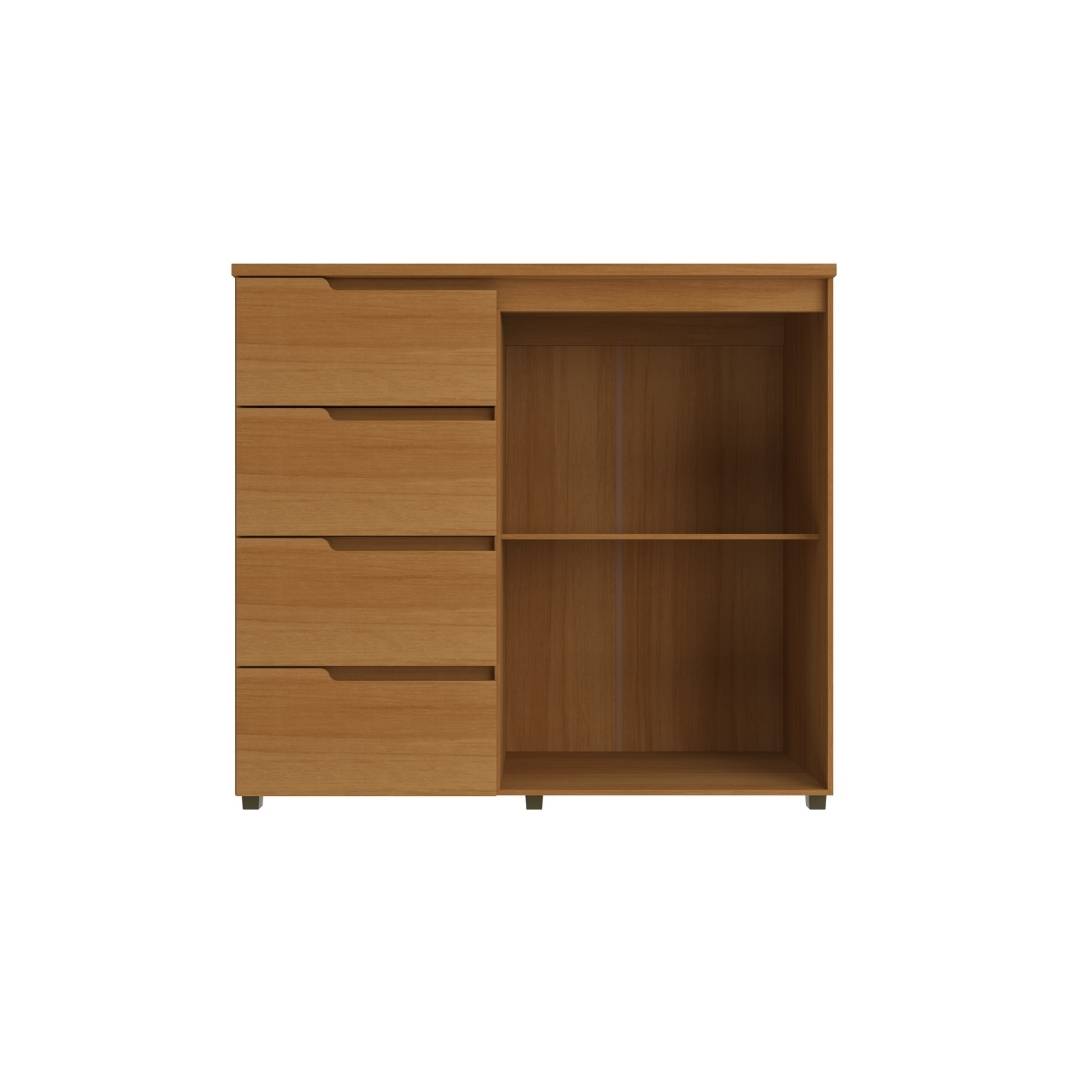 Cômoda Línea 130cm 2 Portas 4 Gavetas Mdf Nature / Nature 523
