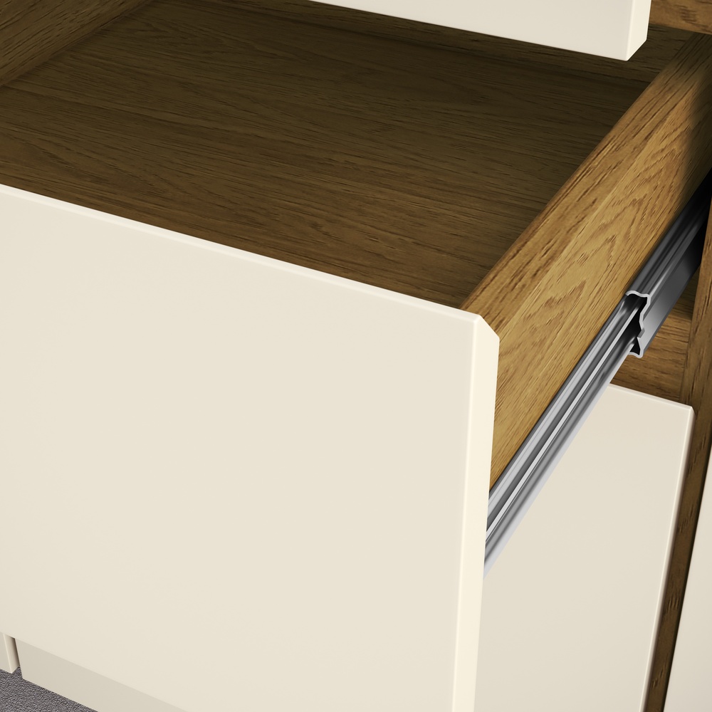 Balcão P/ Pia 120cm 2 Portas 3 Gavetas Mdf Mascavo / Champanhe Linha Mira 4607