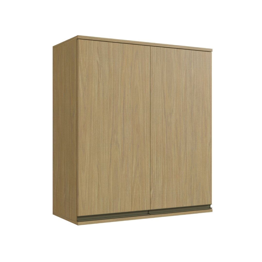 Armário Aéreo Alto 80cm 2 Portas Mdf Louro Freijó / Louro Freijó Linha Nova Dubai 3980