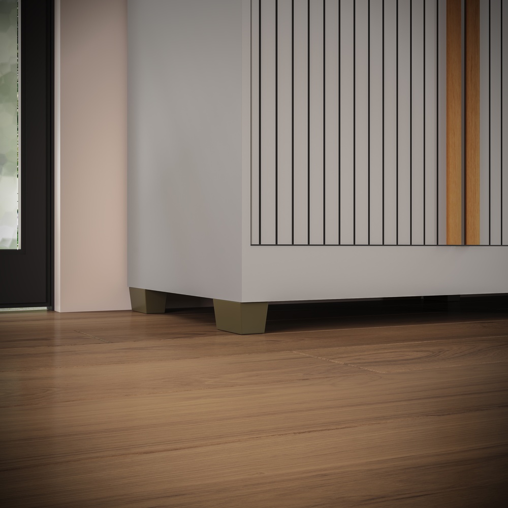 Roupeiro Newton 168cm 4 Portas 2 Gavetas Mdf Cinza / Cinza C/ Espelho 524