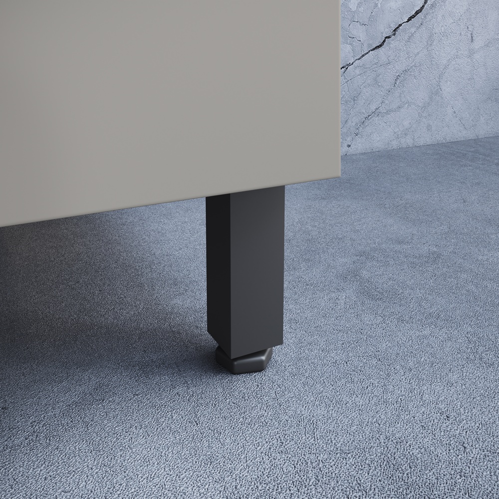 Balcão Canto Reto 1 Porta Mdf Cinza / Cinza  S/ Tampo Linha Alma 4405