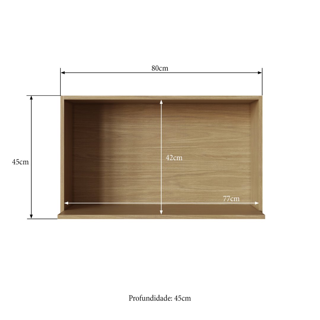 Suporte Para Micro-ondas 80cm Mdf Louro Freijó Linha Nova Dubai 2863