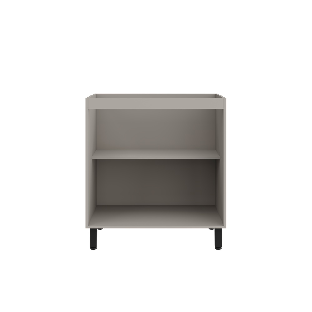 Balcão 80cm 2 Portas Mdf Cinza / Cinza  S/ Tampo Linha Alma 4438