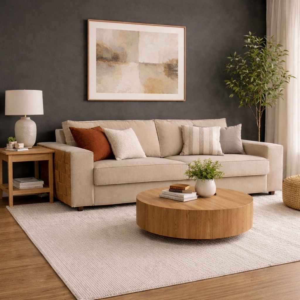 Sofá Francesco assento e encosto fixo com matelassê no braço opcional