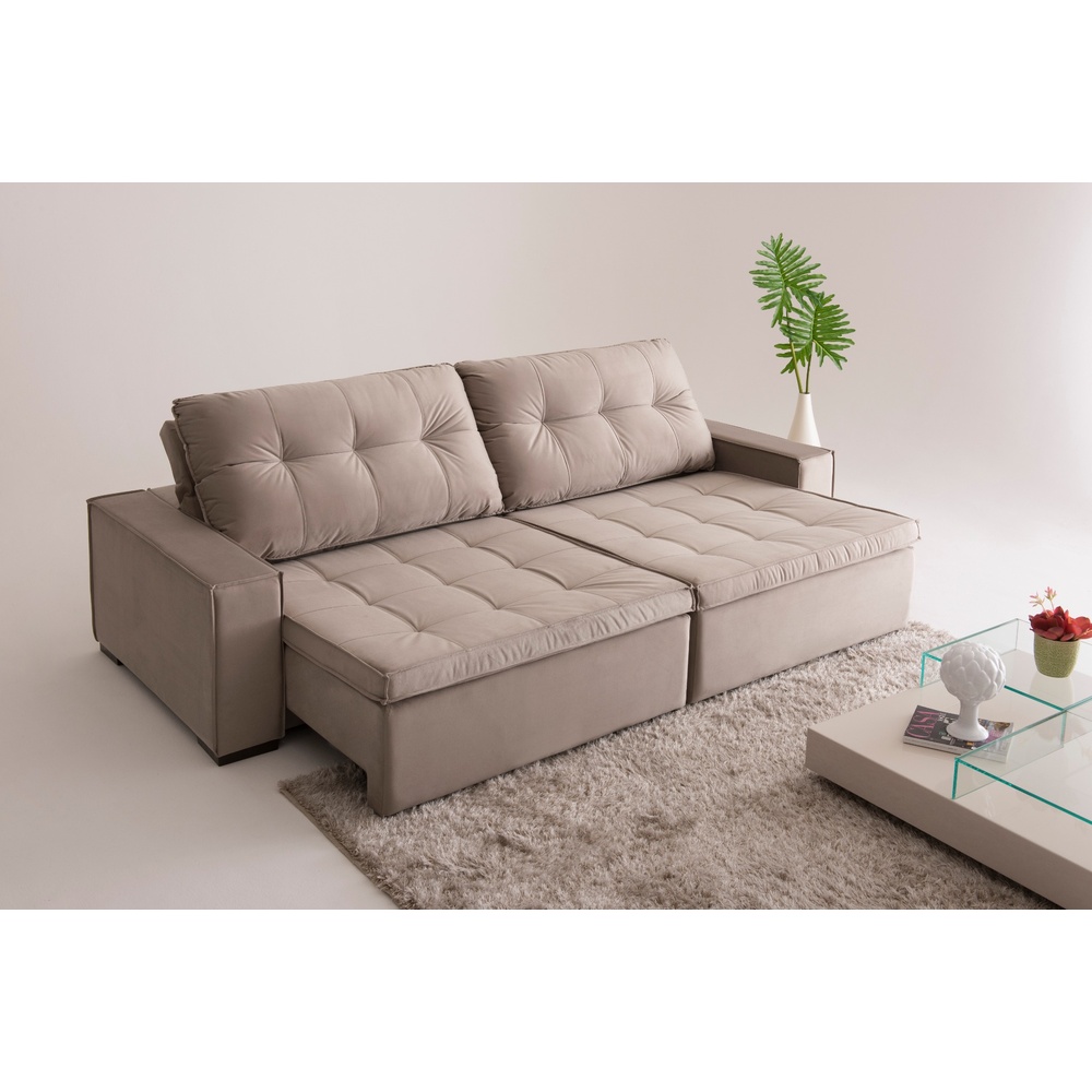 Sof&aacute; &Oacute;pera com assentos em pillow e retr&aacute;teis e encosto reclin&aacute;veis