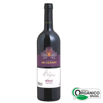 Vinho Fino Tinto Seco Merlot 750ml Orgânico e Vegano De Cezaro (Safra 2020)