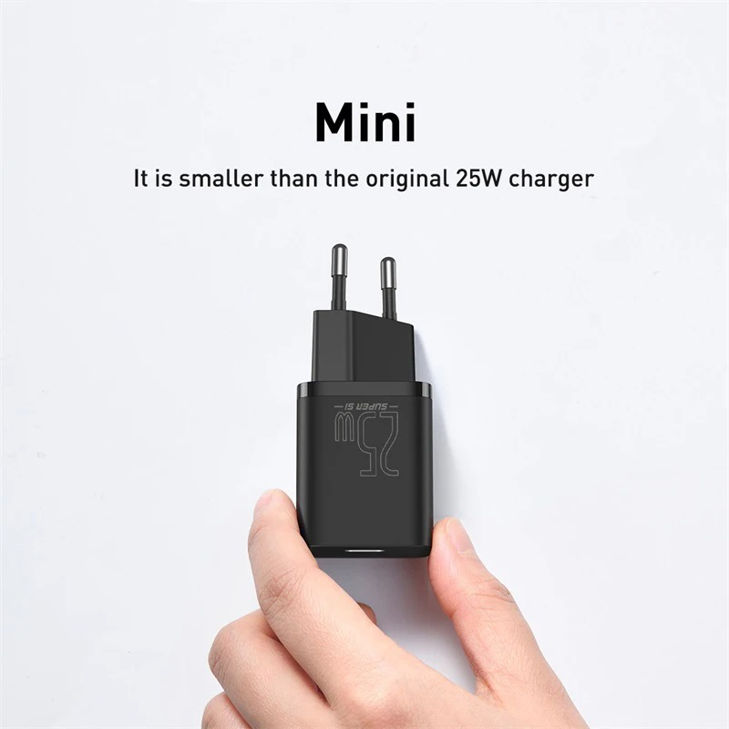 Fonte de Carregamento, Baseus, 25W, Tipo C, Preto