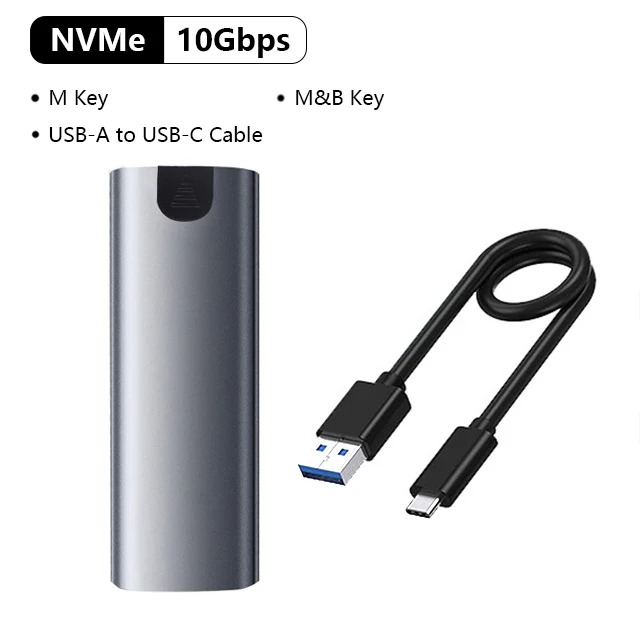 Case Externo para SSD NVMe M.2, USB‑C 10Gbps