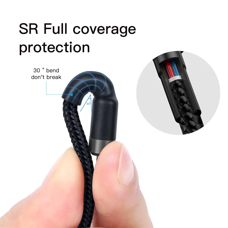 Cabo Baseus, Carregamento e Dados, 60W, Tipo C para Tipo C, 1 Metro, Preto