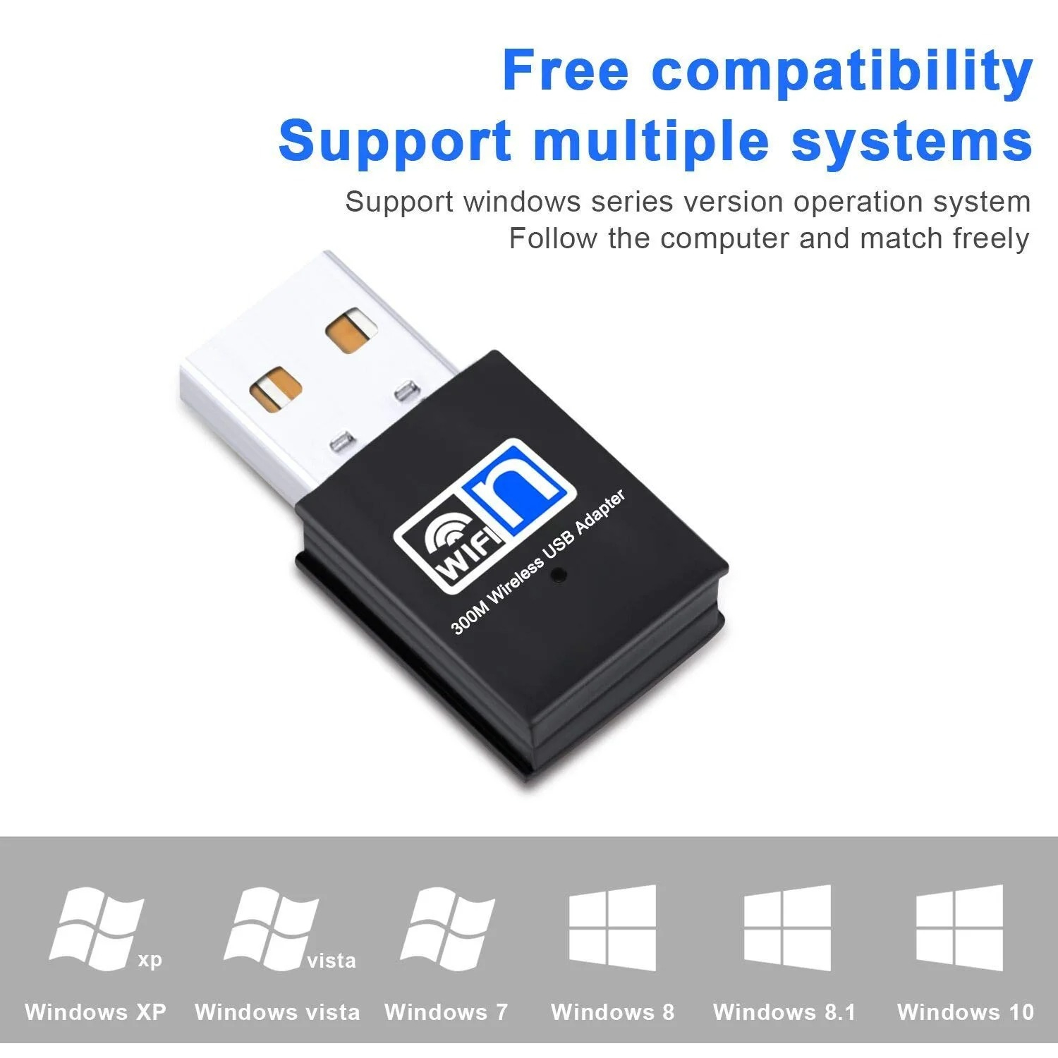Adaptador Wi-Fi, USB 2.0, AC300M, Dual Band, 2.4G
