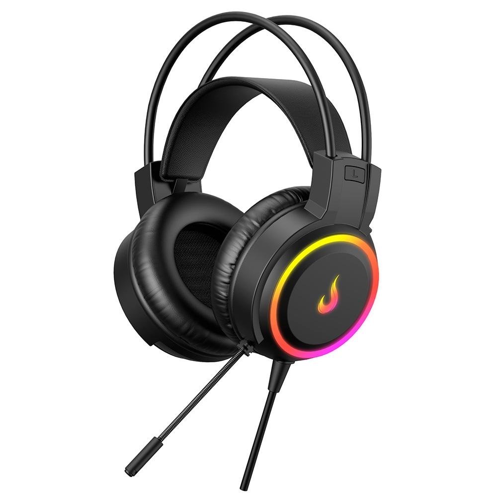 Headset Gamer Rise Mode Z2 LED RGB Rainbow, Driver 50mm, P2, USB, Preto