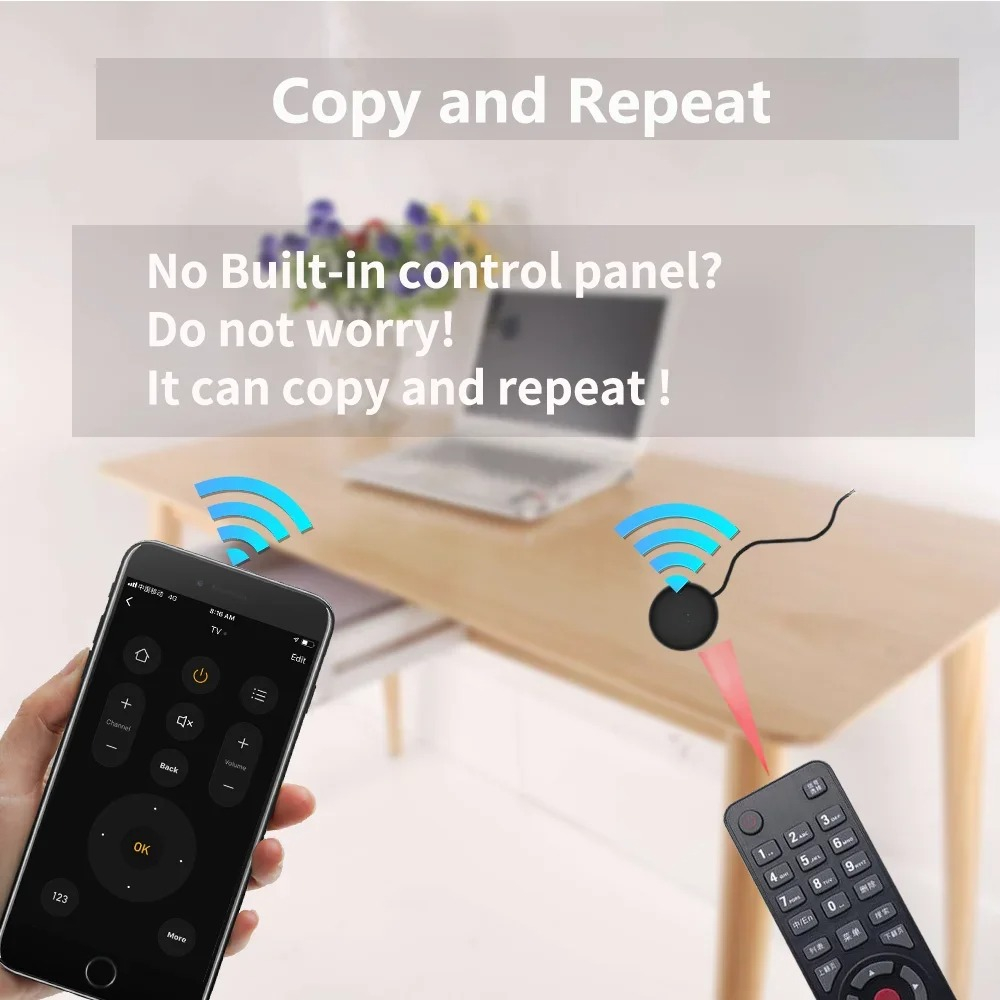 Contole Remoto IR, WIFI Smart, Tuya, Preto