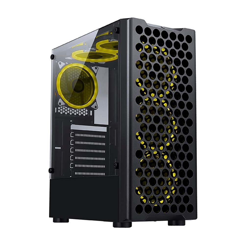 Gabinete Gamer Rise Mode X5 Glass, RGB, Lateral em Vidro Fumê, Preto