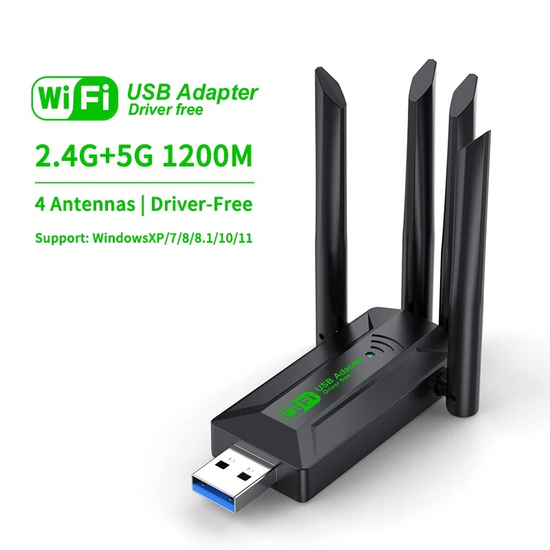 Adaptador Wifi, USB3.0, 2.4Ghz e 5Ghz, AC1200, 4 Antenas