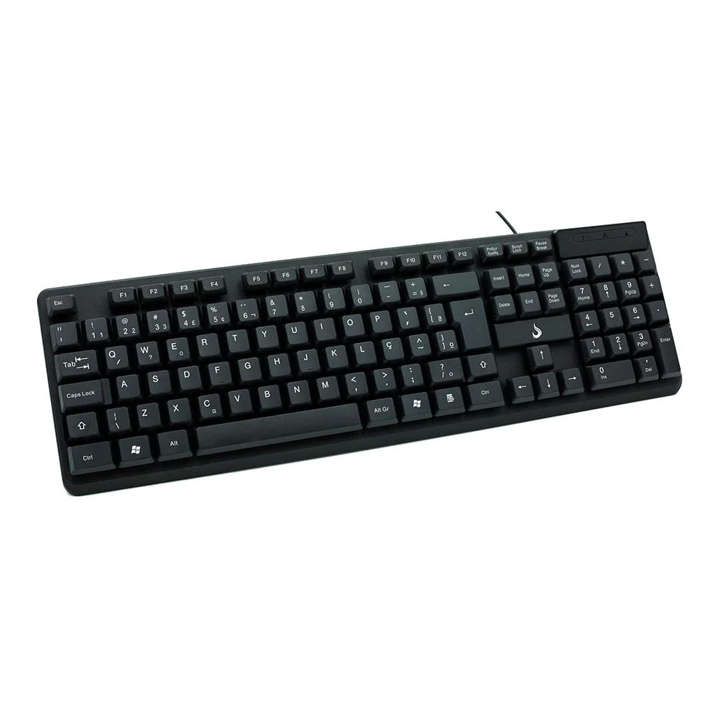 Teclado Rise Mode Office OF 01, USB, ABNT, com Teclado Numérico, Preto