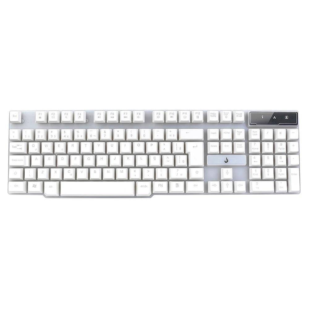 Teclado Semi Mecânico Gamer Rise Mode G1 Full, Membrana, USB, Branco