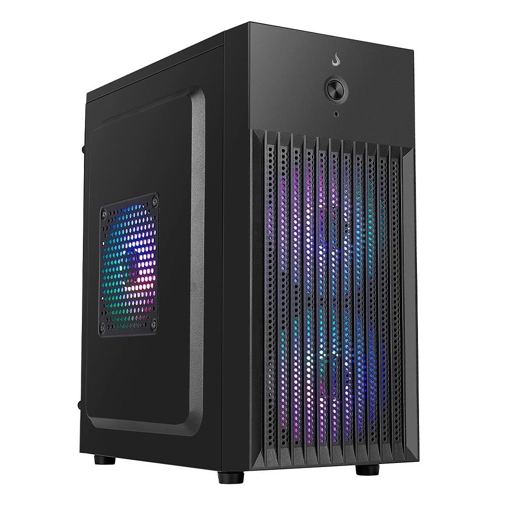 Gabinete Office Rise Mode X1 Black, Mini Tower, M-ATX, Preto