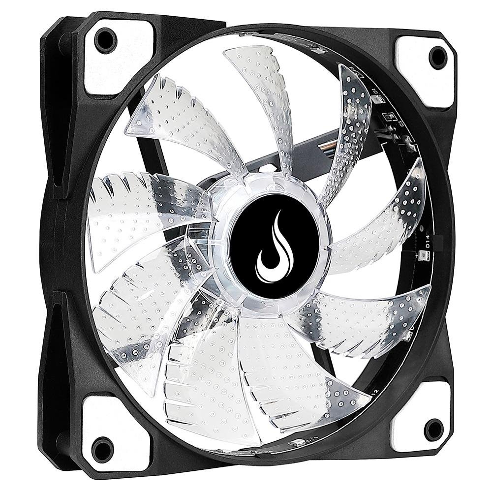 Ventoinha Rise Mode Wind W1, 120mm, LED Branco, Preto