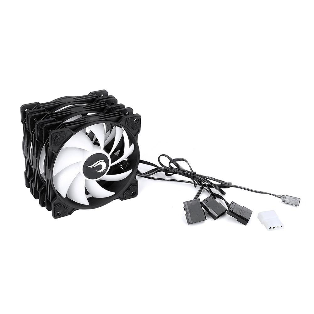 Kit com 3 Ventoinhas Rise Mode X, 120mm, Led ARGB, Preto