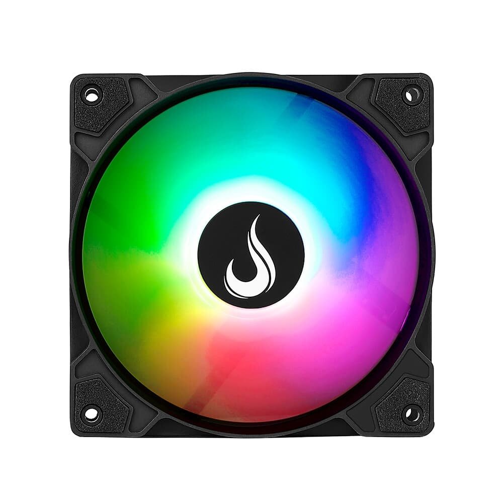 Kit com 3 Ventoinhas Rise Mode X Led Rainbow, 120mm, Preto