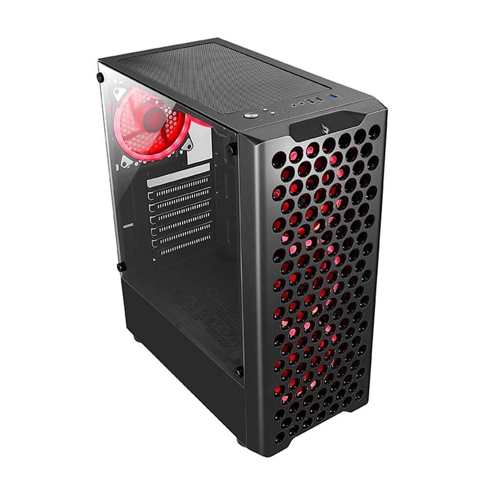 Gabinete Gamer Rise Mode X5 Glass, RGB, Lateral em Vidro Fumê, Preto