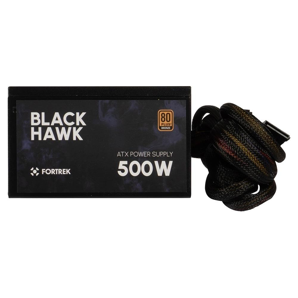 Fonte Fortrek Black Hawk, 500W, 80 Plus Bronze, PFC Ativo, Sem Cabo, Preto