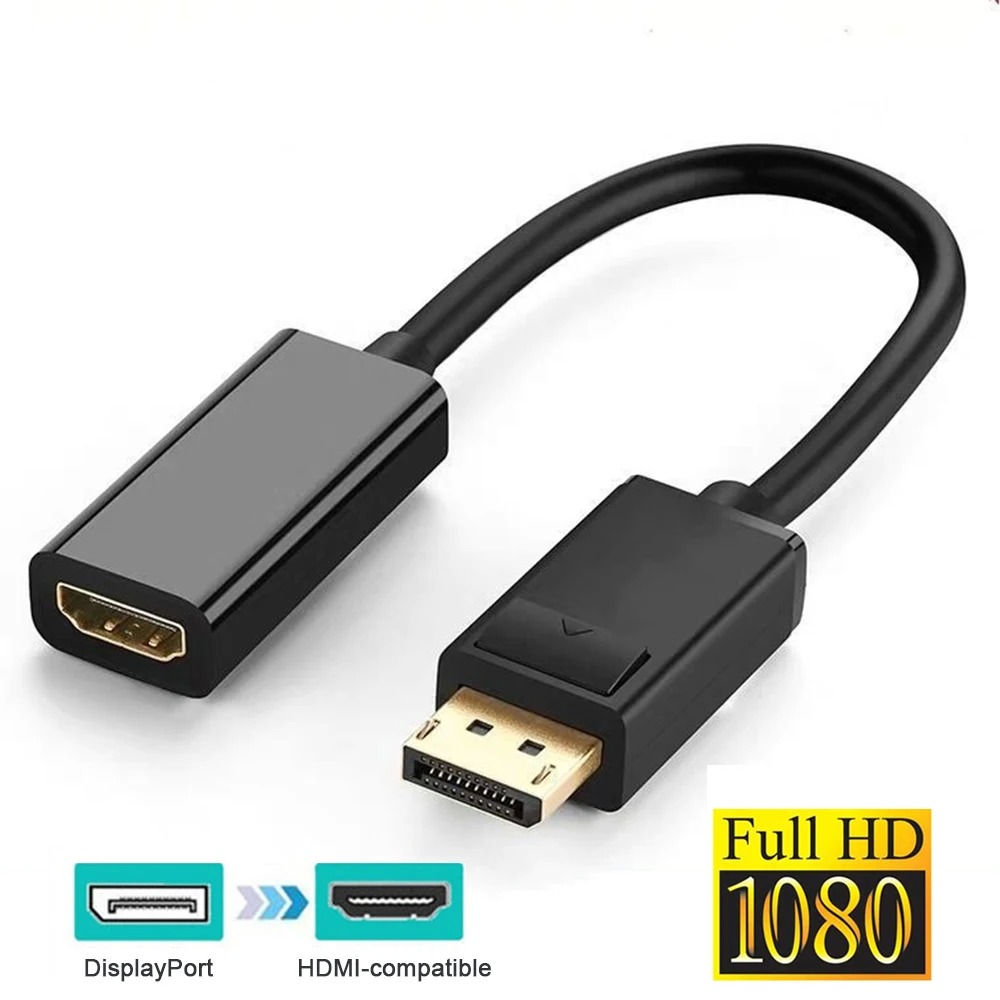 Adaptador De Video, DisplayPort / HDMI, Cabo, Preto