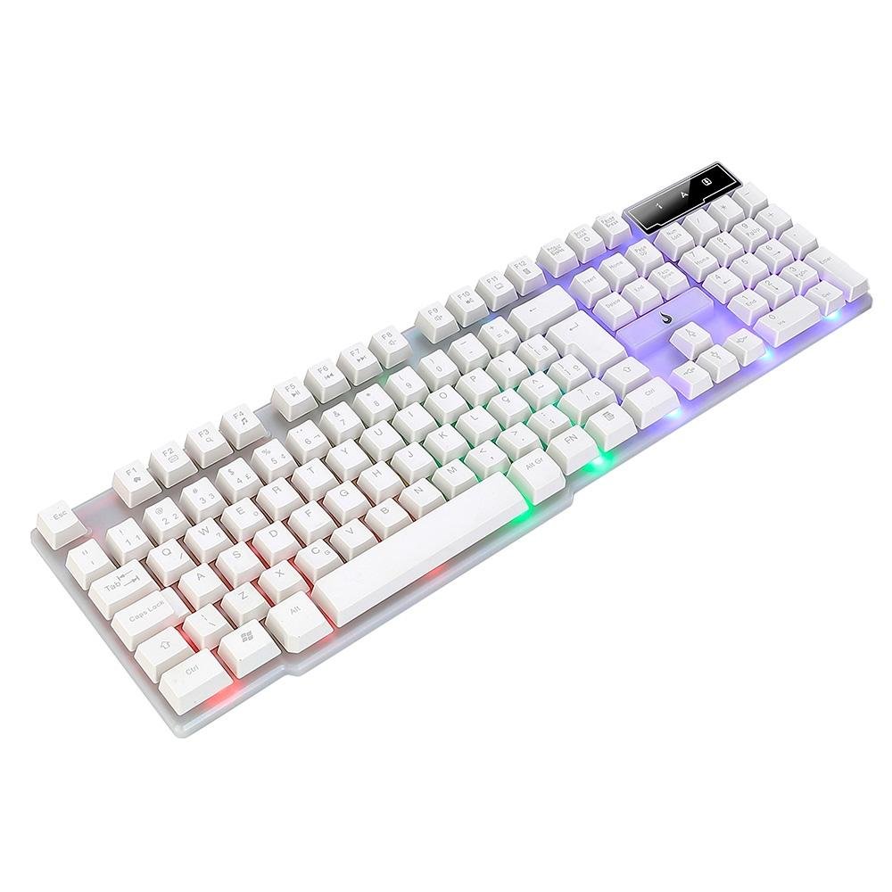 Teclado Semi Mecânico Gamer Rise Mode G1 Full, Membrana, USB, Branco