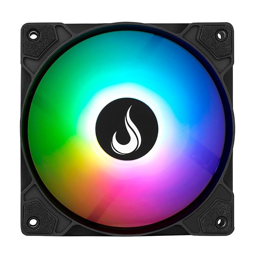 Kit com 3 Ventoinhas Rise Mode X, 120mm, Led ARGB, Preto
