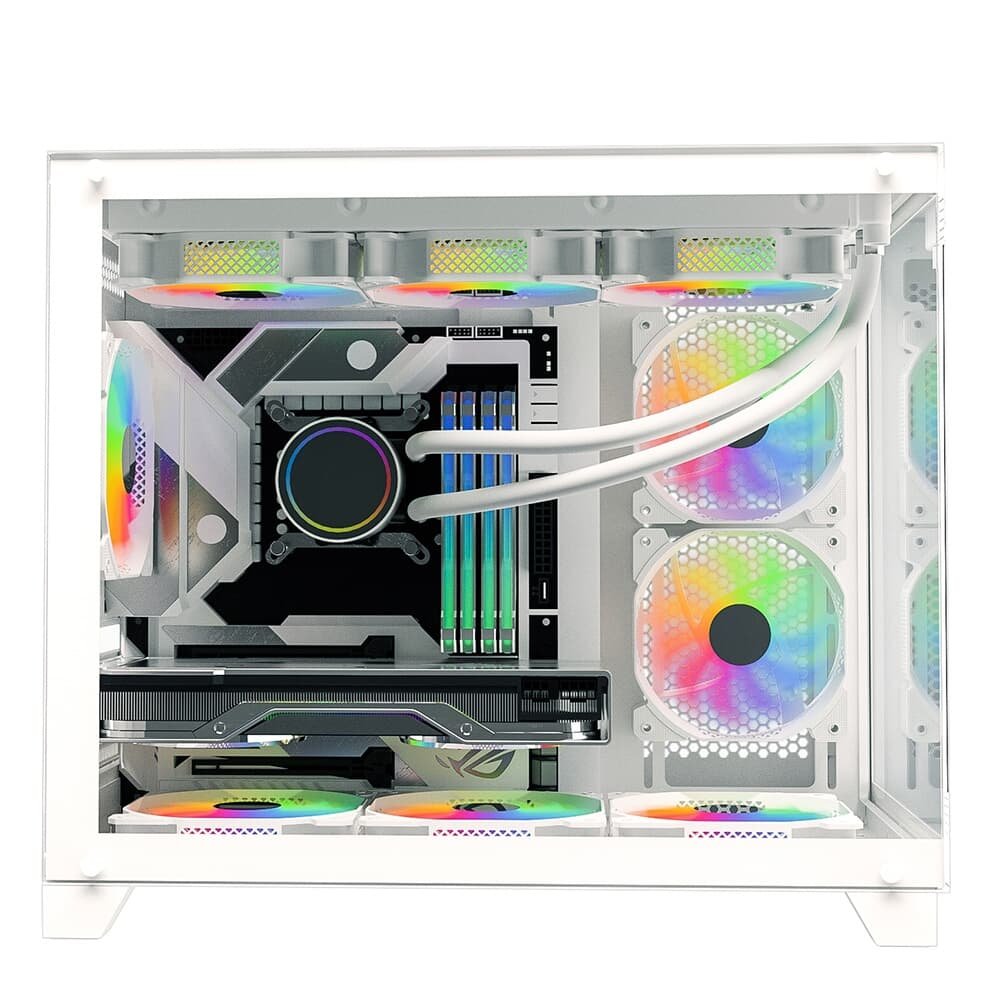 Gabinete Gamer Husky Dome 210, Mini Tower, M-ATX, Lateral e Frontal em Vidro, Sem FANs, Branco