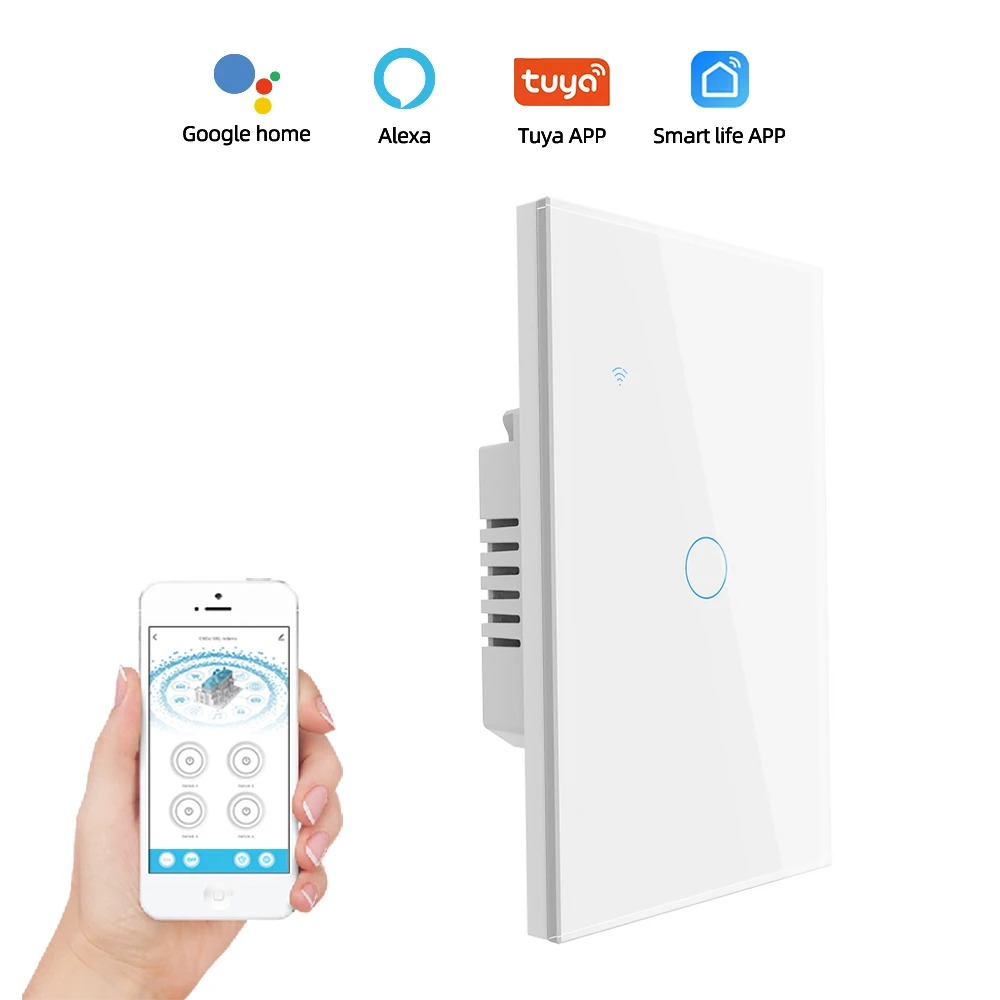 Interruptor Botão, Inteligente, Wifi, EU, Tuya, Branco