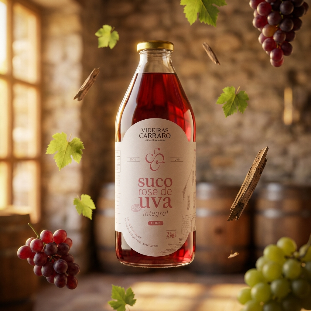 Suco de Uva Integral Rosé – Niágara – Safra 2025 – 1L