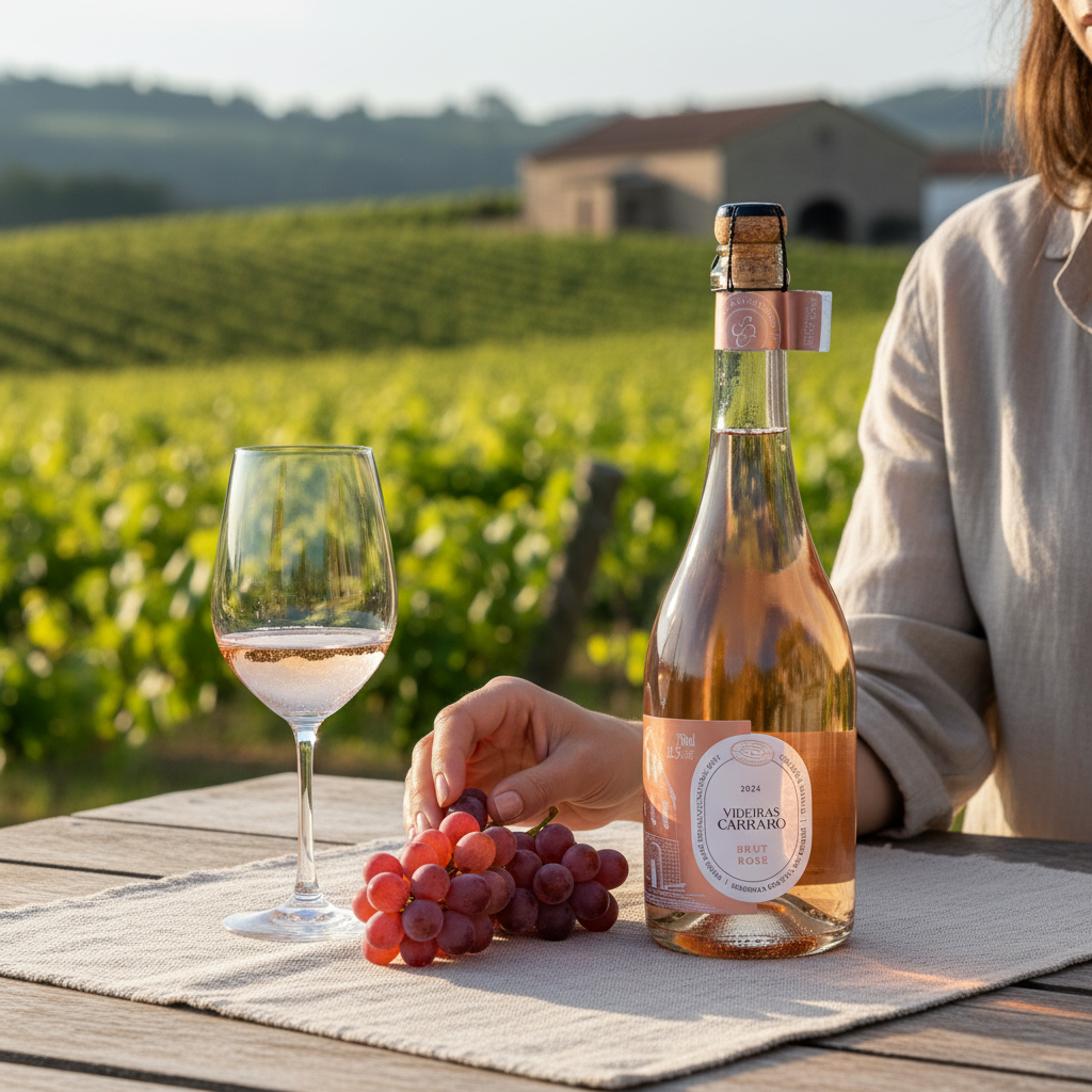 Espumante Brut Ros&eacute; &ndash; Uvas Merlot e Pinnot  &ndash; Safra 2024 &ndash; 750ml