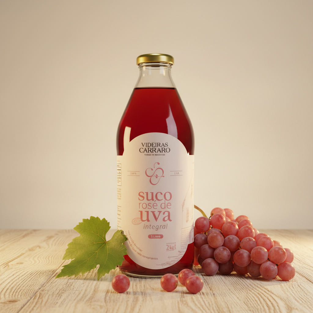 Suco de Uva Integral Ros&eacute; &ndash; Ni&aacute;gara &ndash; Safra 2025 &ndash; 1L